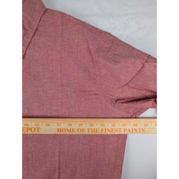 Jachs Shirt Mens Large Red Heritage Chambray Noho Short Sleeve Button-Down - Picture 4 of 10